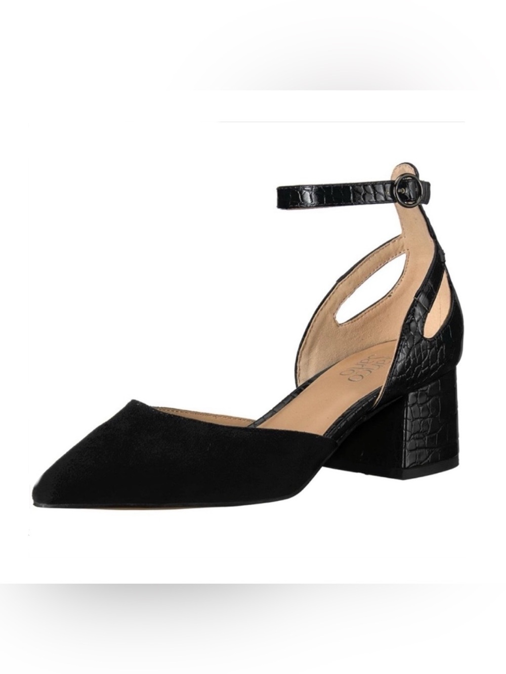 VGUC- Franco Sarto ‘Caleigh’ Block Heel Suede/Leather Ankle Strap Heel